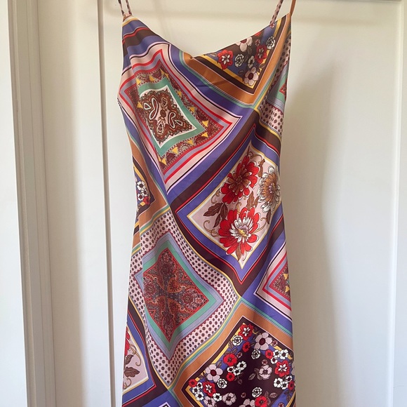 UO Printed Mallory Cowl Slip Mini Dress - Picture 8 of 9